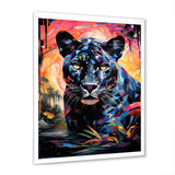 Colorful Panther Futuristic Wilderness Futurist - Multi-Color Panther Wall Art