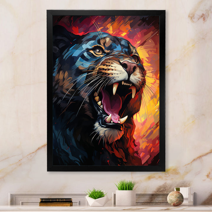 Colorful Panther Geometric Form - Multi-Color Panther Wall Art