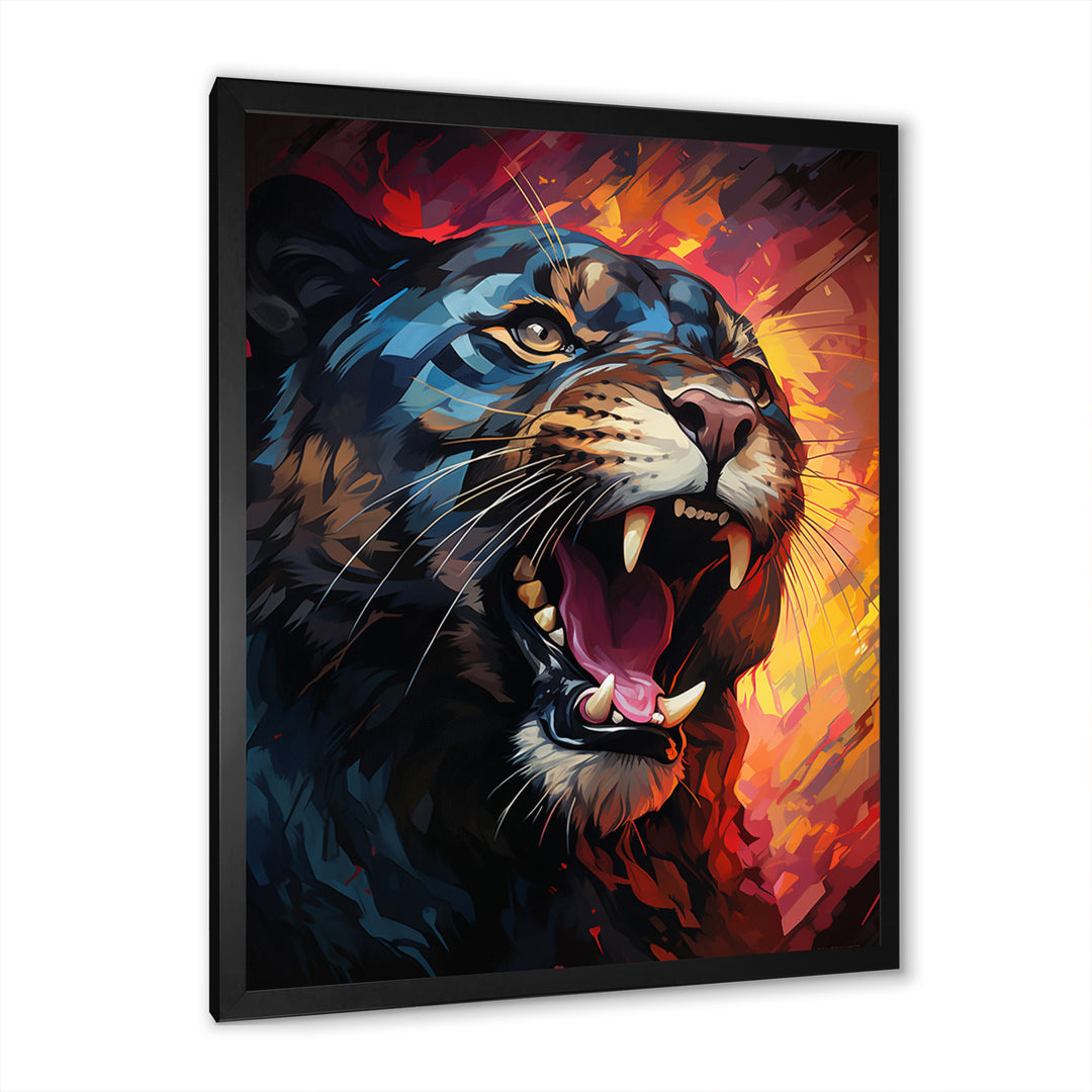 Colorful Panther Geometric Form - Multi-Color Panther Wall Art