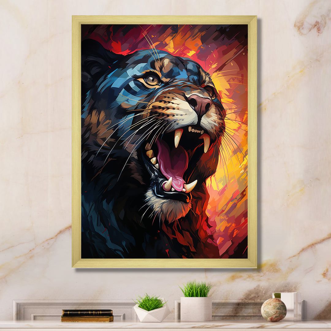 Colorful Panther Geometric Form - Multi-Color Panther Wall Art