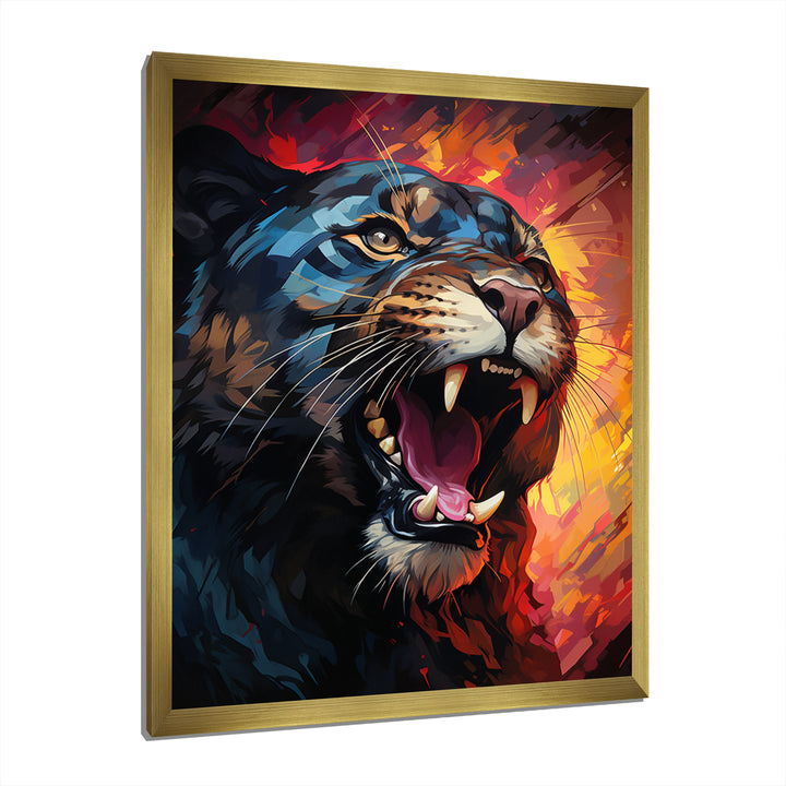 Colorful Panther Geometric Form - Multi-Color Panther Wall Art