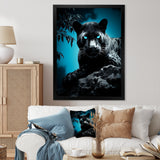 Red Blue Panther Hidden Observer Infrared - Panther Large Canvas Wall Art