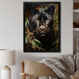 Green Panther Impressionist Elegance - Panther Home Decor Art