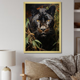Green Panther Impressionist Elegance - Panther Home Decor Art