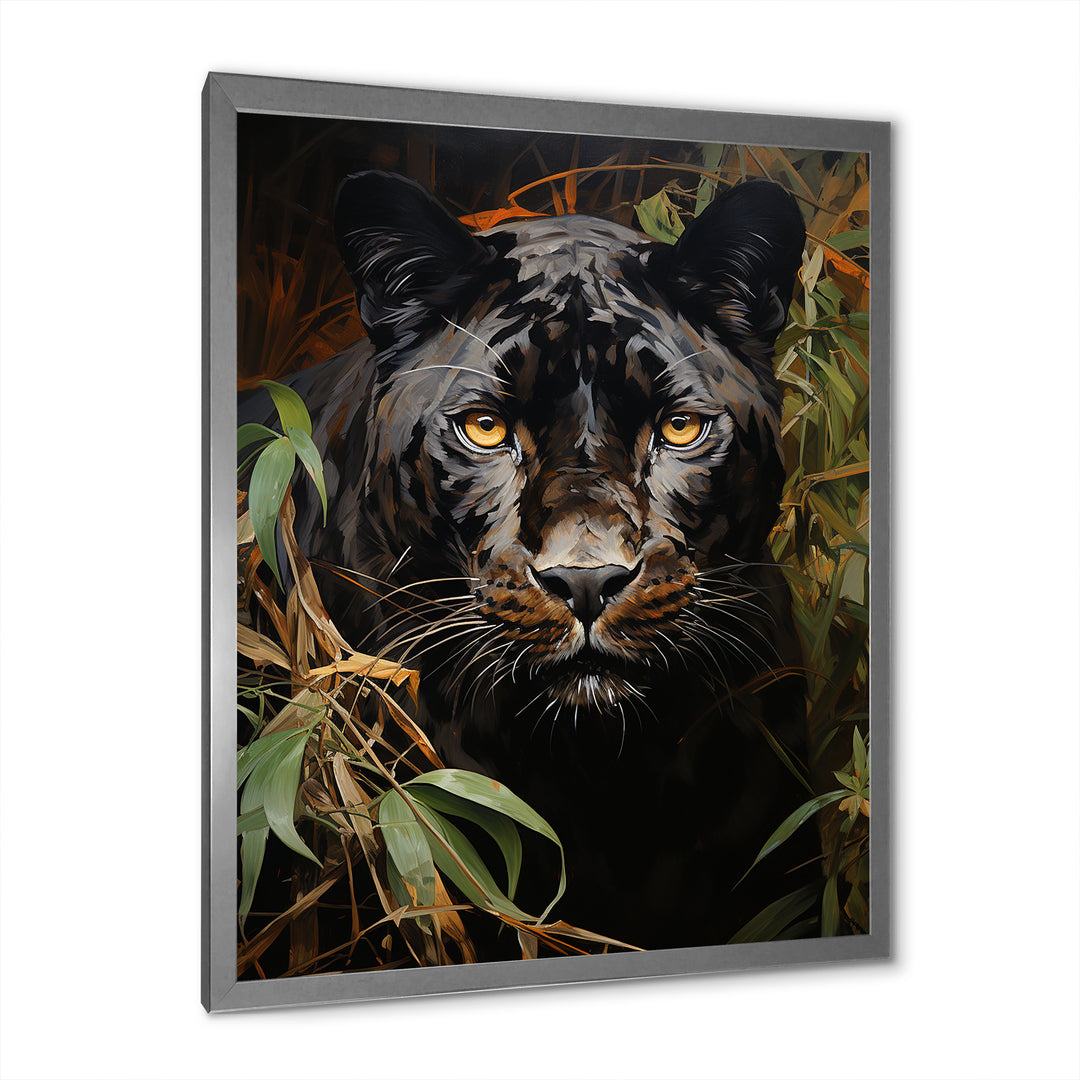 Green Panther Impressionist Elegance - Panther Home Decor Art