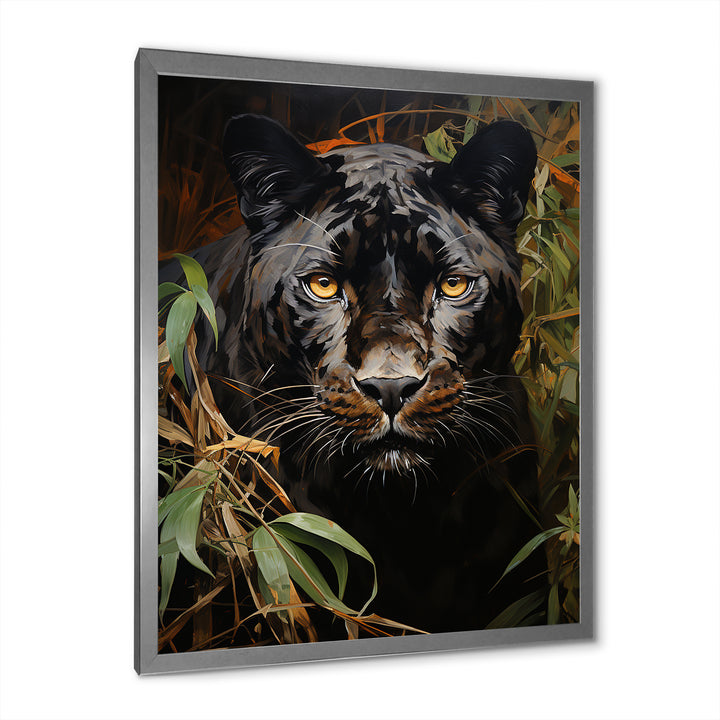 Green Panther Impressionist Elegance - Panther Home Decor Art