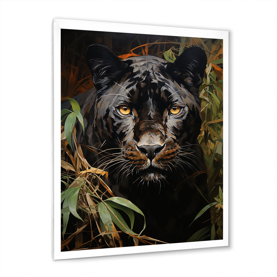 Green Panther Impressionist Elegance - Panther Home Decor Art