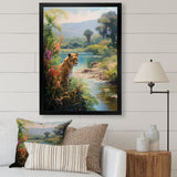 Coastal Tiger Impressionist Retreat - Tiger Living Room Wall Art