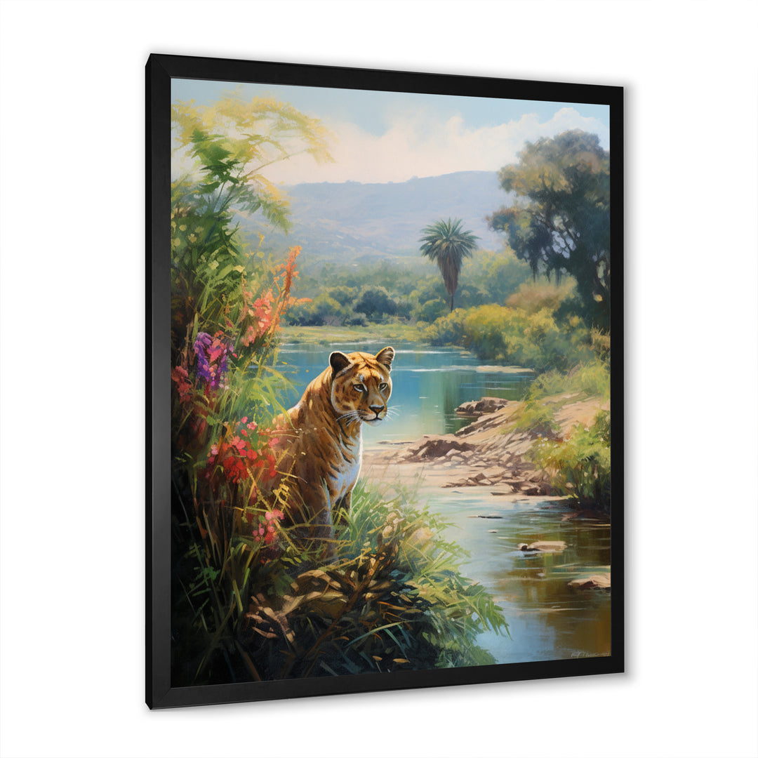Coastal Tiger Impressionist Retreat - Tiger Living Room Wall Art