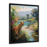 Coastal Tiger Impressionist Retreat - Tiger Living Room Wall Art