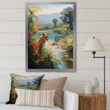 Coastal Tiger Impressionist Retreat - Tiger Living Room Wall Art