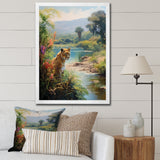Coastal Tiger Impressionist Retreat - Tiger Living Room Wall Art