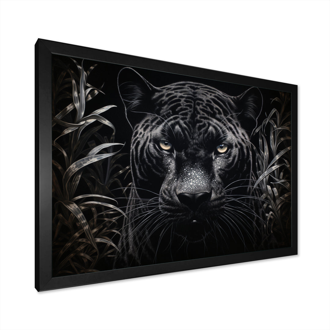 Black White Panther Nocturnal Majesty Scratchboard - Panther Wall Art Prints