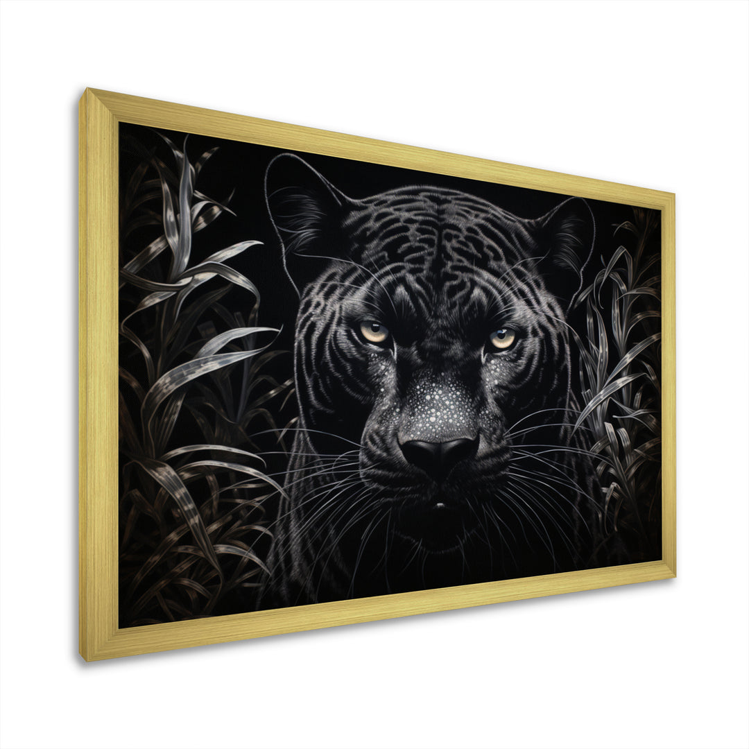 Black White Panther Nocturnal Majesty Scratchboard - Panther Wall Art Prints