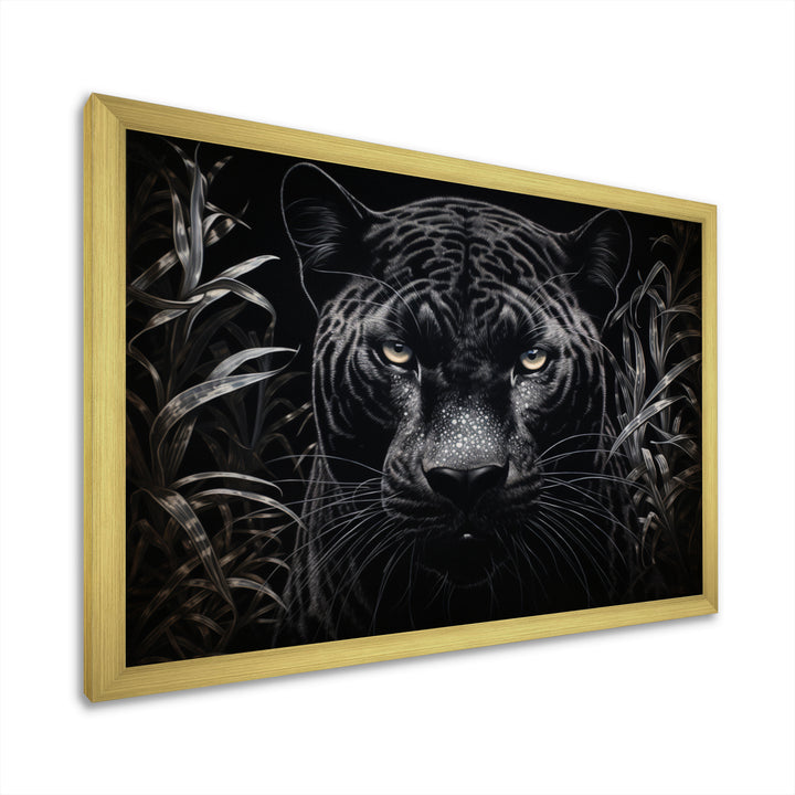 Black White Panther Nocturnal Majesty Scratchboard - Panther Wall Art Prints