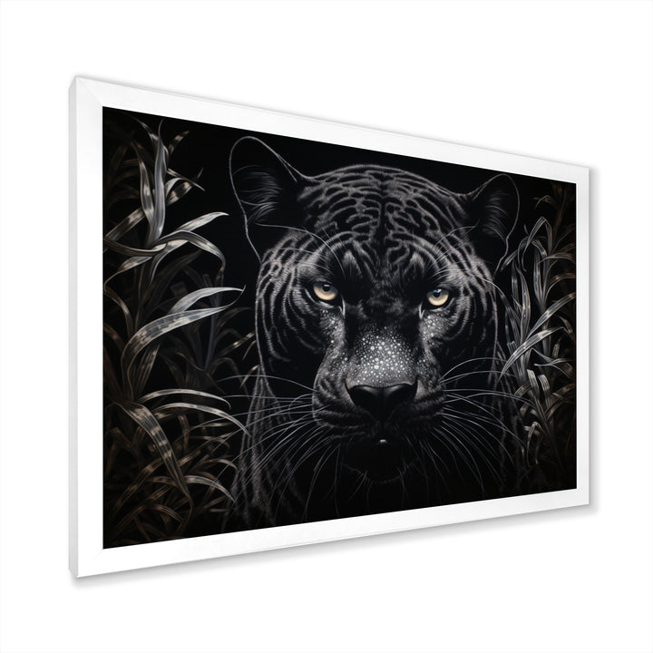 Black White Panther Nocturnal Majesty Scratchboard - Panther Wall Art Prints