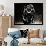 Black White Panther Shadows Grace Charcoal - Panther Living Room Wall Art