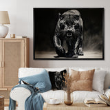 Black White Panther Shadows Grace Charcoal - Panther Living Room Wall Art