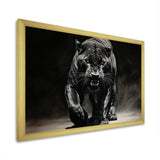 Black White Panther Shadows Grace Charcoal - Panther Living Room Wall Art