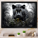 Grey White Panther Silent Majesty - Panther Bedroom Wall Art