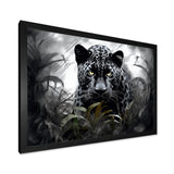 Grey White Panther Silent Majesty - Panther Bedroom Wall Art