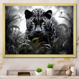 Grey White Panther Silent Majesty - Panther Bedroom Wall Art