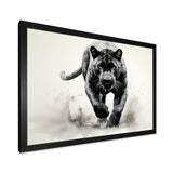 Grey White Panther Silent Stalker Ink - Panther Wall Decor