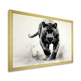 Grey White Panther Silent Stalker Ink - Panther Wall Decor