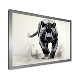 Grey White Panther Silent Stalker Ink - Panther Wall Decor