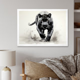 Grey White Panther Silent Stalker Ink - Panther Wall Decor