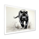 Grey White Panther Silent Stalker Ink - Panther Wall Decor