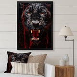 Black Red Panther Stealth And Strength - Panther Wall Decor