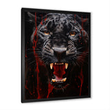Black Red Panther Stealth And Strength - Panther Wall Decor