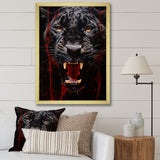 Black Red Panther Stealth And Strength - Panther Wall Decor