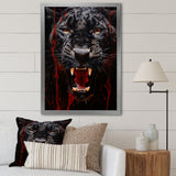 Black Red Panther Stealth And Strength - Panther Wall Decor