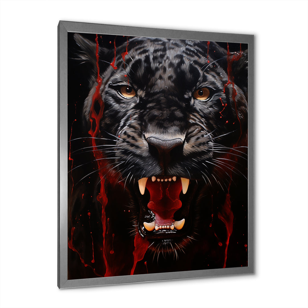 Black Red Panther Stealth And Strength - Panther Wall Decor