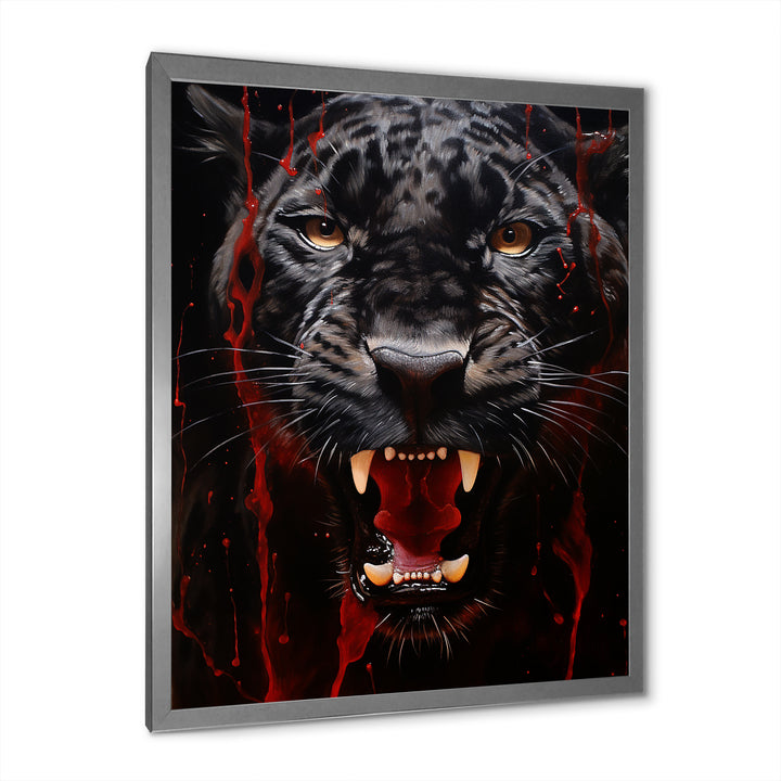Black Red Panther Stealth And Strength - Panther Wall Decor