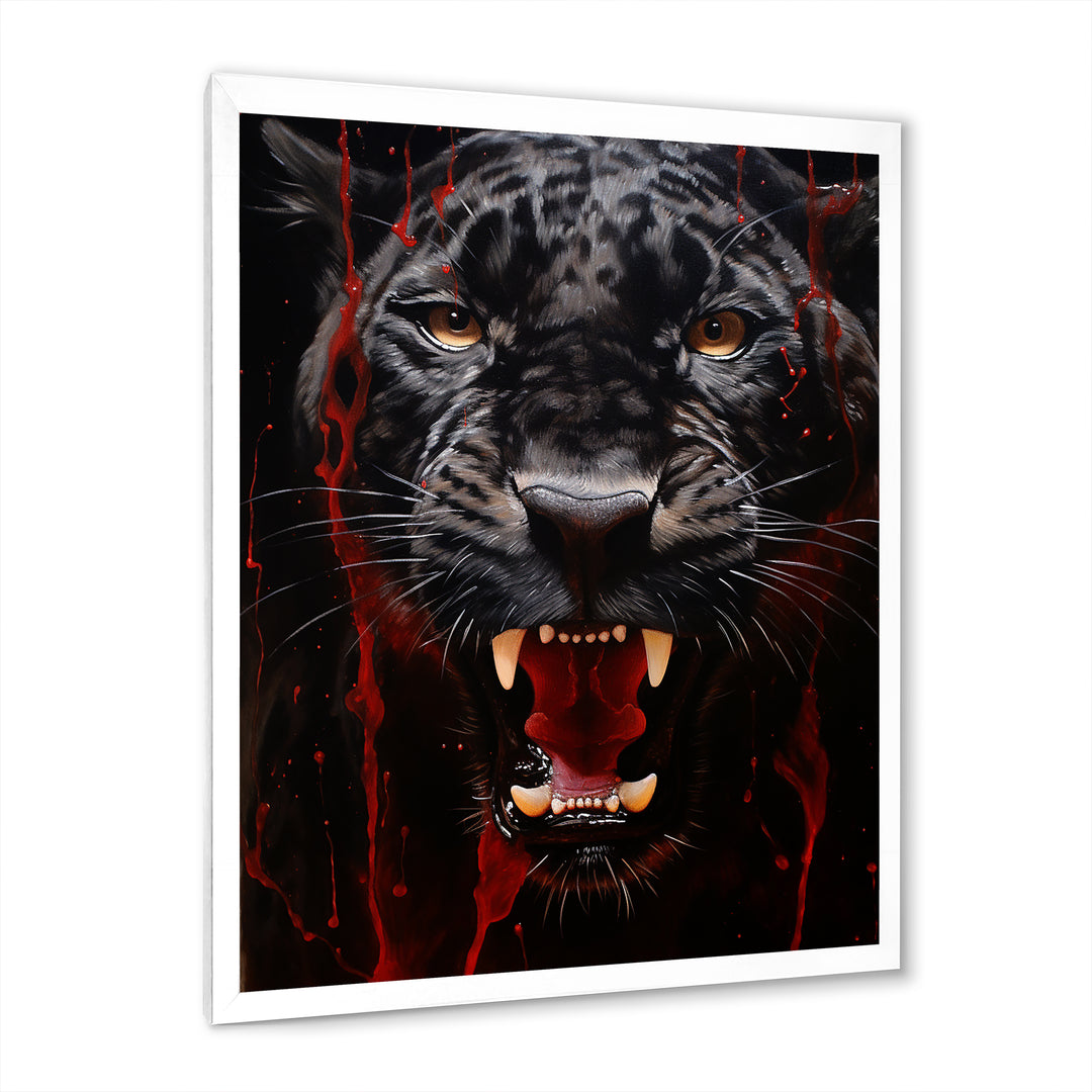 Black Red Panther Stealth And Strength - Panther Wall Decor