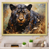 Gold Panther Presence Palette - Panther Large Canvas Wall Art