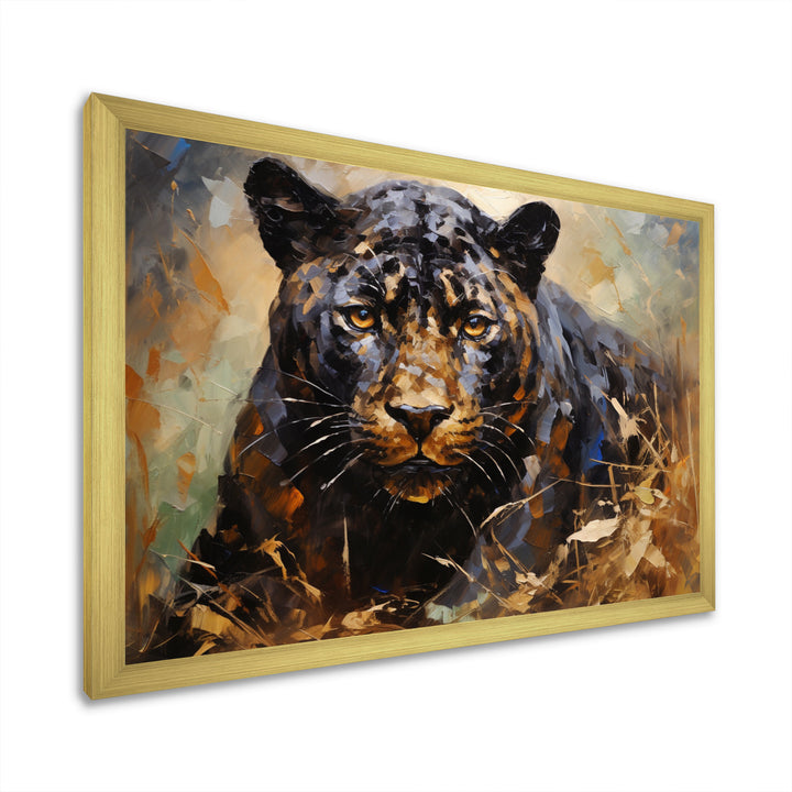 Gold Panther Presence Palette - Panther Large Canvas Wall Art