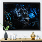 Black Panther Under The Moonlight - Panther Living Room Wall Art