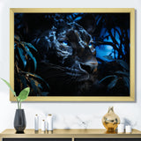 Black Panther Under The Moonlight - Panther Living Room Wall Art
