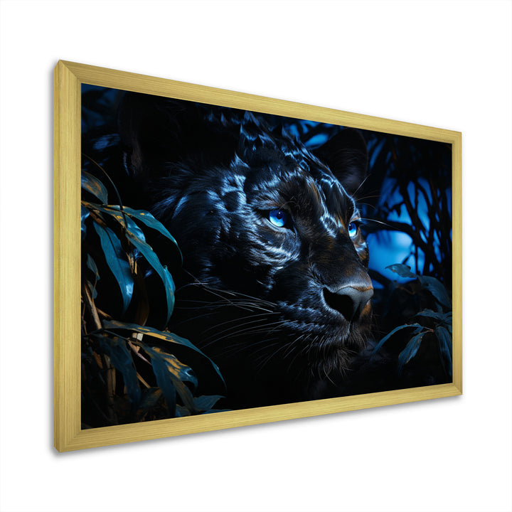 Black Panther Under The Moonlight - Panther Living Room Wall Art