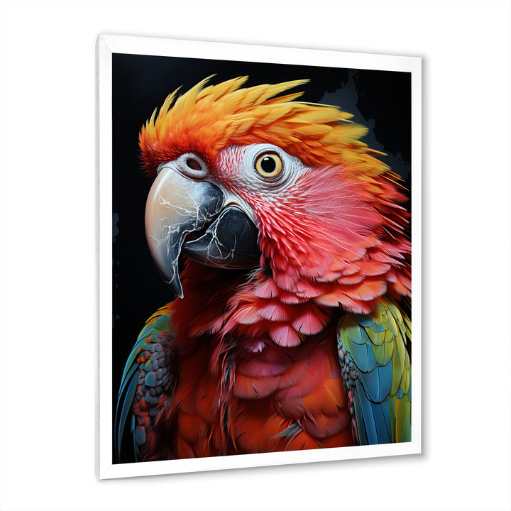 Yellow Red Parrot Colorful Parrot Pointillism - Parrot Wall Decor