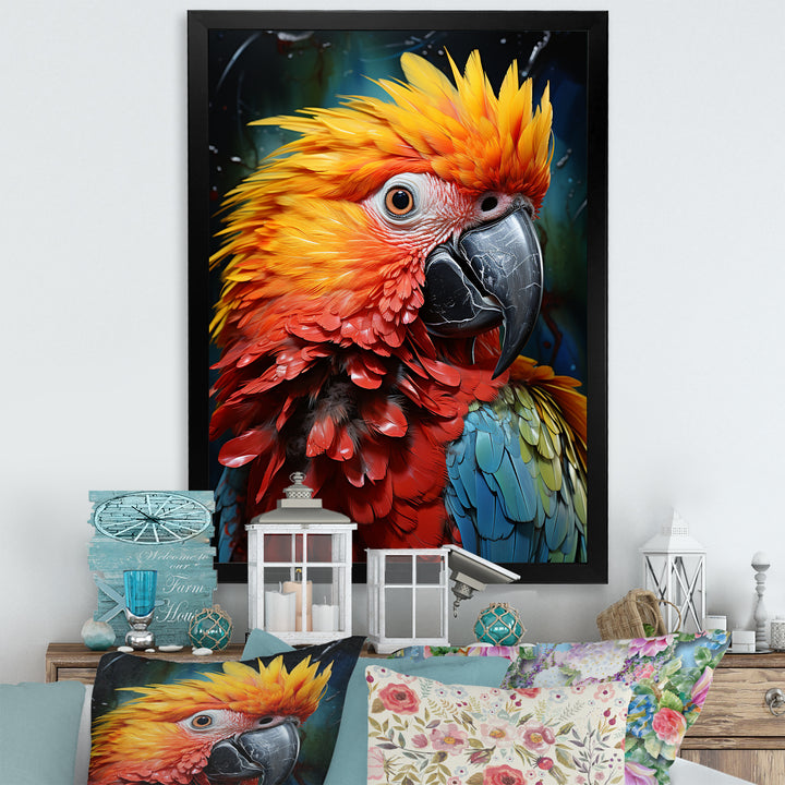 Colorful Parrot Pointillism - Parrot Wall Decor