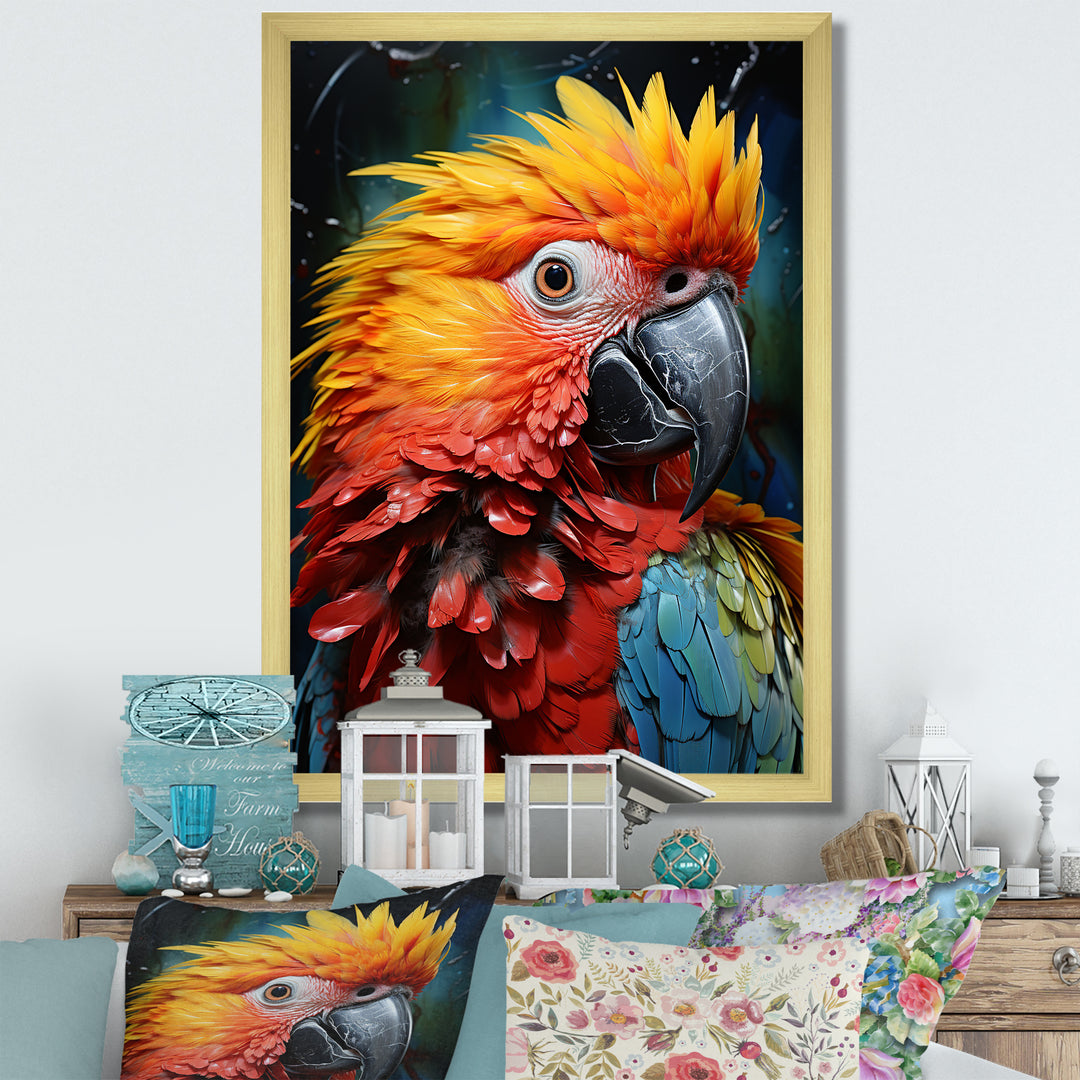 Colorful Parrot Pointillism - Parrot Wall Decor