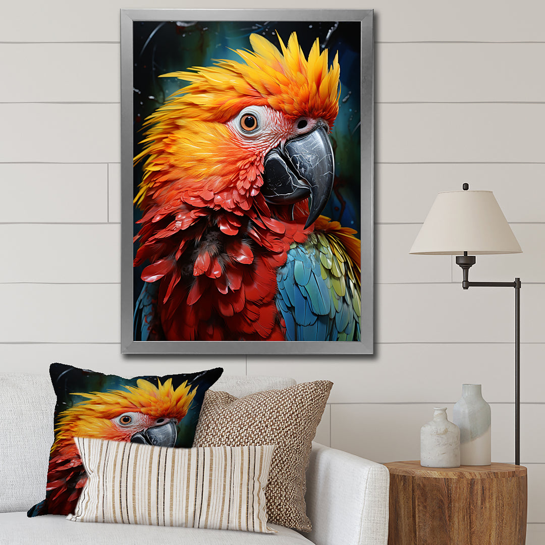 Colorful Parrot Pointillism - Parrot Wall Decor