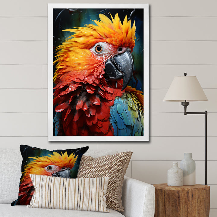 Colorful Parrot Pointillism - Parrot Wall Decor