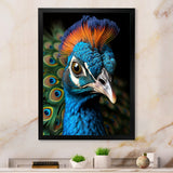 Peacock Animal Portrait - Peacock Canvas Wall Art