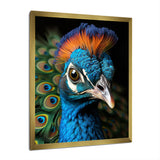 Peacock Animal Portrait - Peacock Canvas Wall Art